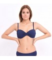 Haut bikini - Bleu - bandeau tordu