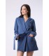 Robe de chambre Moltonné gratté  - Bleu Djeans