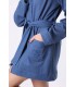 Robe de chambre Moltonné gratté  - Bleu Djeans