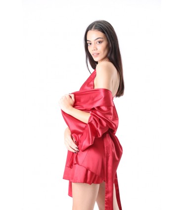 Ensemble 3 pièces  (Kimino + Nuisette + Slip) - Satin