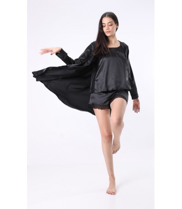 Robe de chambre + Découpe dentelle - Satin