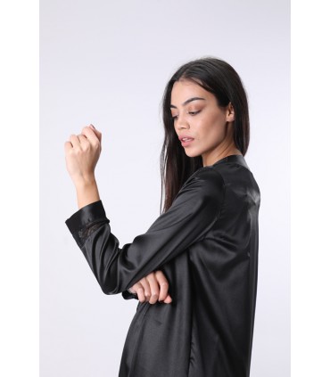 Robe de chambre + Découpe dentelle - Satin