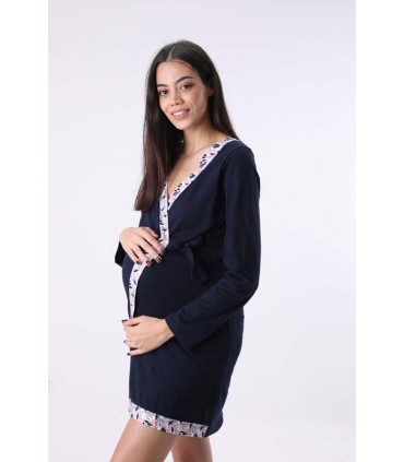 Robe allaitement -  Coton - Bleu Nuit