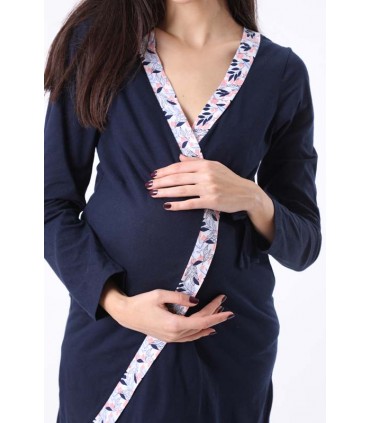 Robe allaitement -  Coton - Bleu Nuit