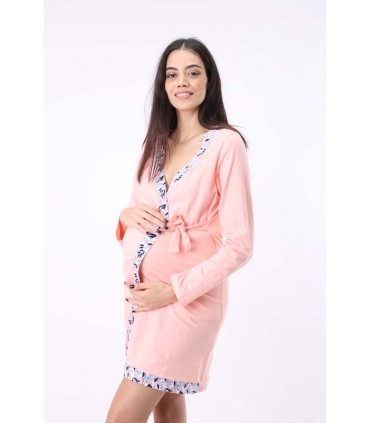 Robe allaitement - Coton - Saumon