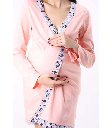 Robe allaitement - Coton - Saumon