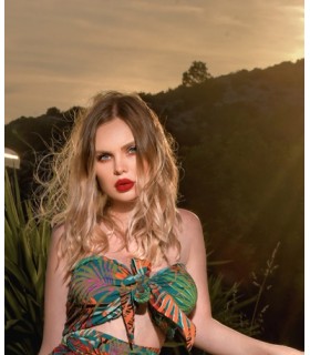 TOP AVEC NŒUD - Beachwear - Imprimé palmier