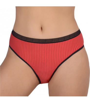 Slip rayure  - Rouge