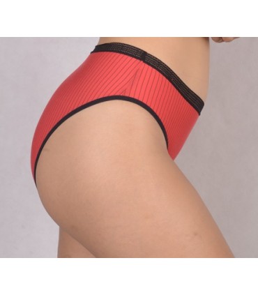 Slip rayure  - Rouge