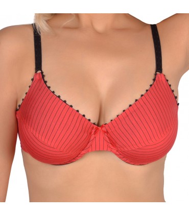 Soutien Push-up - Rayure Rouge