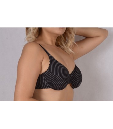 Soutien Push-up - Rayure Noir