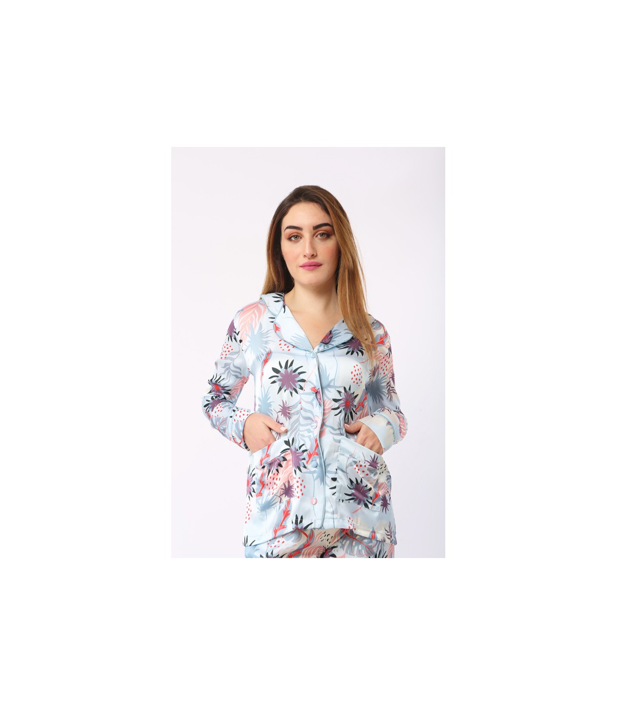 Chemise Satin - Chemise Imprimé - Lyouna - Pyjama - Chemise avec