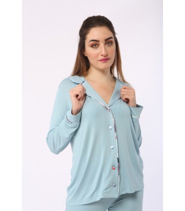 Chemise avec manche  - Uni -  Bleu Ciel