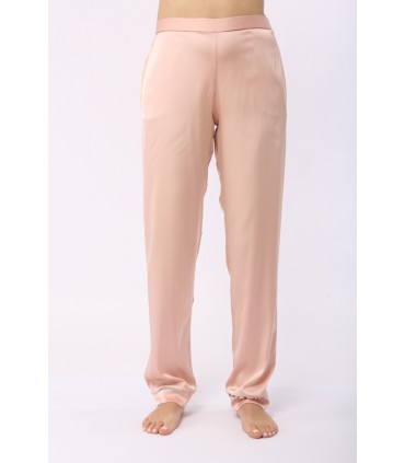 Pantalon Uni - Satin - Rose
