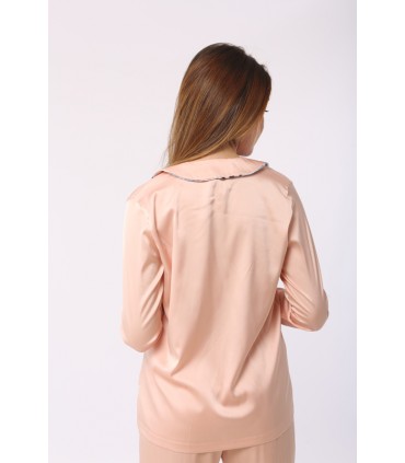Chemise avec manche - Satin - Rose