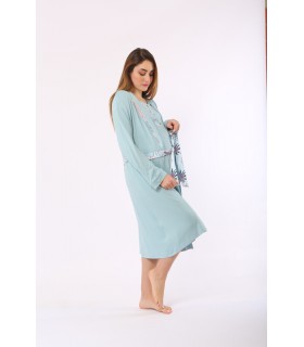 Robe de chambre - Viscose - Bleu Ciel