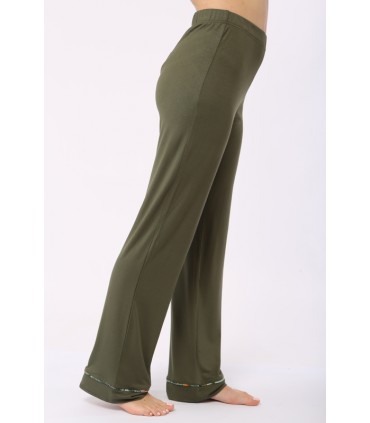 Pantalon - Viscose - Vert bouteille