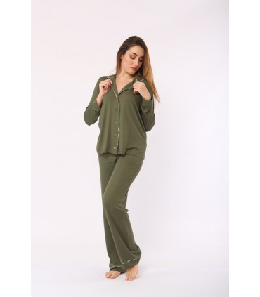 Pantalon - Viscose - Vert bouteille