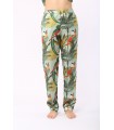 Pantalon - Satin - Imprimé Vert