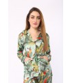 Chemise avec manche - Satin - Imprimé Vert