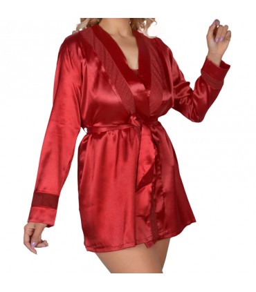 Robe de chambre + Découpe dentelle - Satin