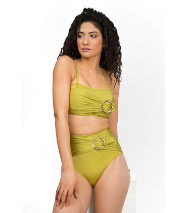 Haut Bikini bandeau avec accessoire - Shiny Vert