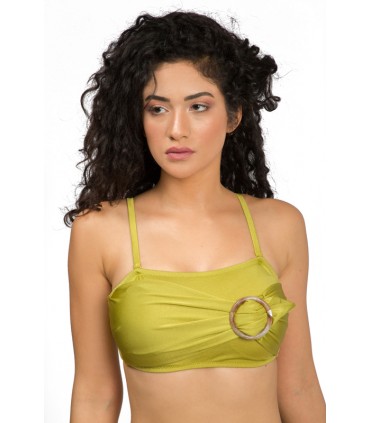 Haut Bikini bandeau avec accessoire - Shiny Vert