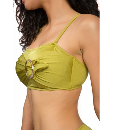 Haut Bikini bandeau avec accessoire - Shiny Vert
