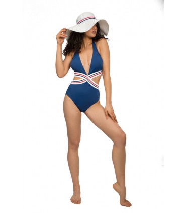 Trikini croisé avec élastique - Bleu Beleze