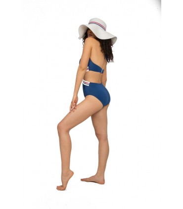 Trikini croisé avec élastique - Bleu Beleze