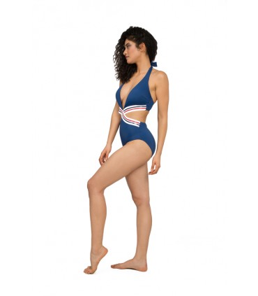 Trikini croisé avec élastique - Bleu Beleze