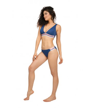 Slip Taille basse avec élastique sur les coté - Bleu Beleze