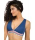 Haut Bikini Triangle avec élastique - Bleu Beleze