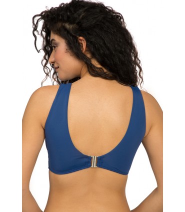 Haut Bikini Triangle avec élastique - Bleu Beleze