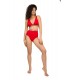 Haut Bikini Triangle avec élastique serpent - Rouge Coccinelle