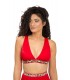 Haut Bikini Triangle avec élastique serpent - Rouge Coccinelle