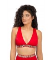 Bikini Triangle avec élastique serpent - Rouge Coccinelle
