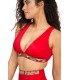Haut Bikini Triangle avec élastique serpent - Rouge Coccinelle