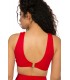 Haut Bikini Triangle avec élastique serpent - Rouge Coccinelle