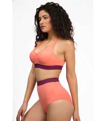 Slip Taille haute avec bande - Bi couleur - idol-flamingo