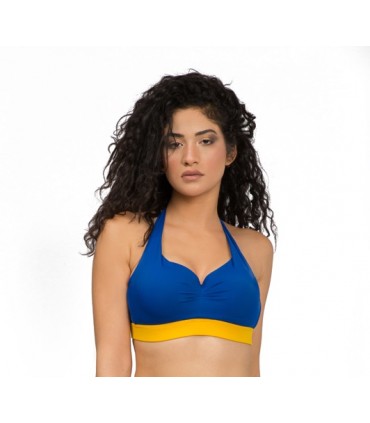 Haut Bikini bandeau - Bi couleur - Spot-Jaune