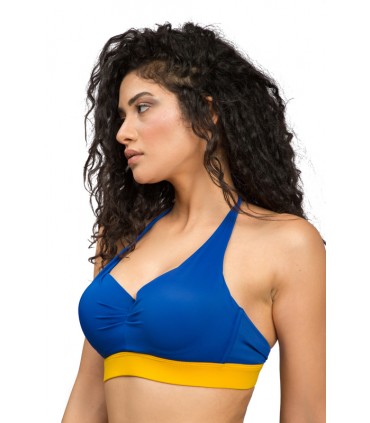 Haut Bikini bandeau - Bi couleur - Spot-Jaune