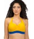 Haut Bikini bandeau - Bi couleur - Jaune-Spot