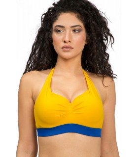 Haut Bikini bandeau - Bi couleur - Jaune-Spot
