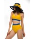 Haut Bikini bandeau - Bi couleur - Jaune-Spot