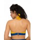 Haut Bikini bandeau - Bi couleur - Jaune-Spot