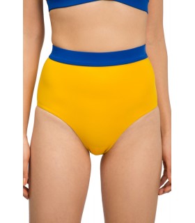 Slip Taille haute avec bande - Bi couleur - Jaune-Spot