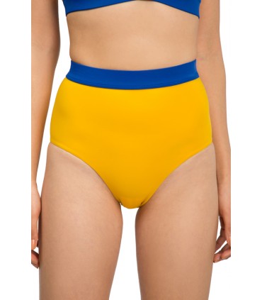 Slip Taille haute avec bande - Bi couleur - Jaune-Spot