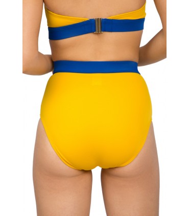 Slip Taille haute avec bande - Bi couleur - Jaune-Spot