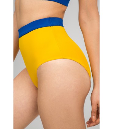 Slip Taille haute avec bande - Bi couleur - Jaune-Spot